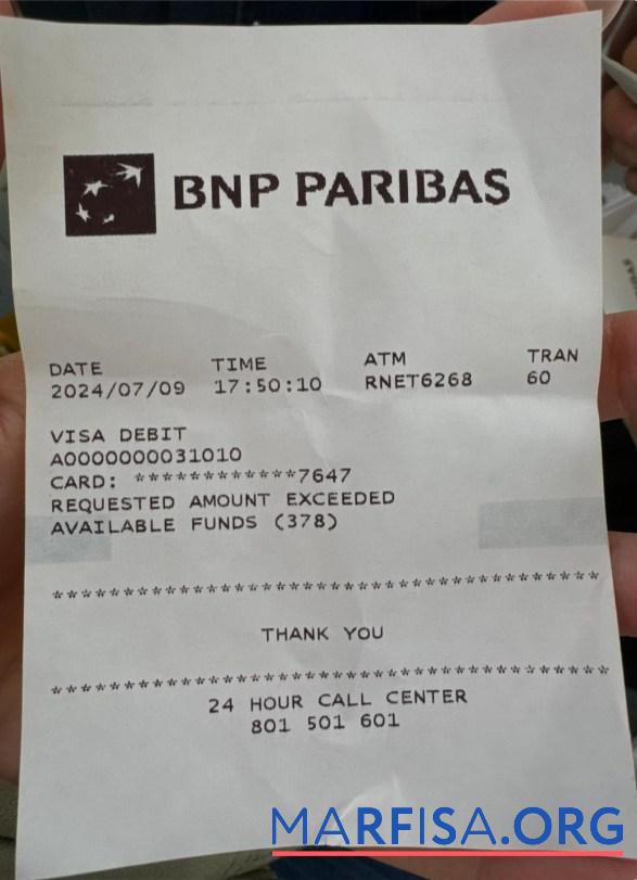 Downloadable France BNP Paribas payment check example